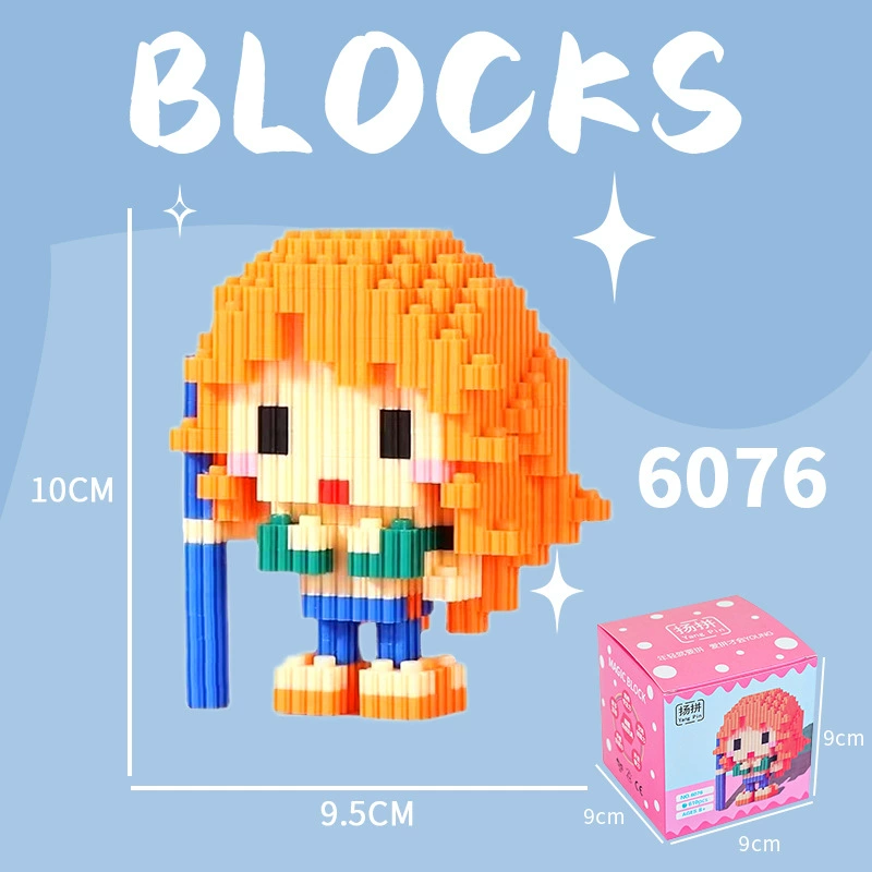 Cartoon Building Block Toy Set, Mini Constructor Doll, 9×9×9 cm, Assorted Character Designs