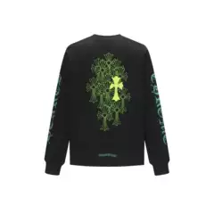 Cross-Border Correct Version Ch Crowe Spring and Autumn New Style Chest Pocket Sanskrit Print Long-Sleeve T-Shirt Couple Style One Piece