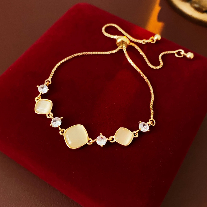 Zircón diamante ajustable pulsera artificial ojo de gato estilo universal pulsera de moda alta sensibilidad joyería al por mayor