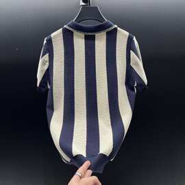 点萃服饰夏季欧洲站时尚衫男士短袖潮流设计款半拉链休闲百搭现货