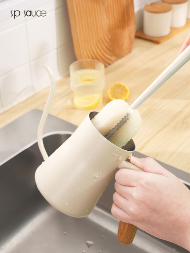 sp sauce cup scrub cup artifact water cup cleaning long handle wash milk bottle tea stains gap scrub cup lid spout