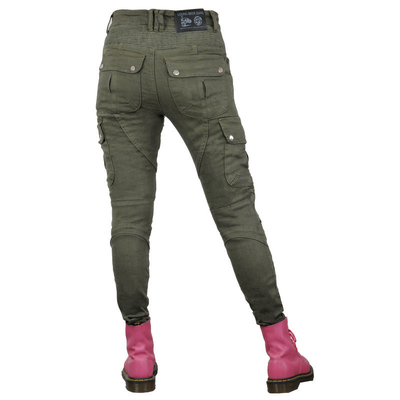 LOONG BIKER motocicleta jeans Mujer Caballero motocicleta pantalones Kevlar resistente al desgarro montar pantalones anti-caída