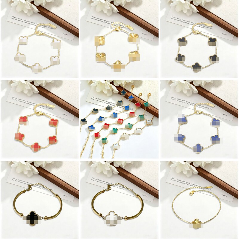 Four-Leaf Clover Titanium Steel Bracelet for Women, 18K Gold Light Luxury Bracelet, Stainless Steel Vacuum Plating, Direct Sales from the Manufacturer, One-Piece Dropshipping Four-Leaf Clover Titanium Steel Bracelet for Women, 18K Gold Light Luxury Bracelet, Stainless Steel Vacuum Plating, Direct Sales from the Manufacturer, One-Piece Dropshipping