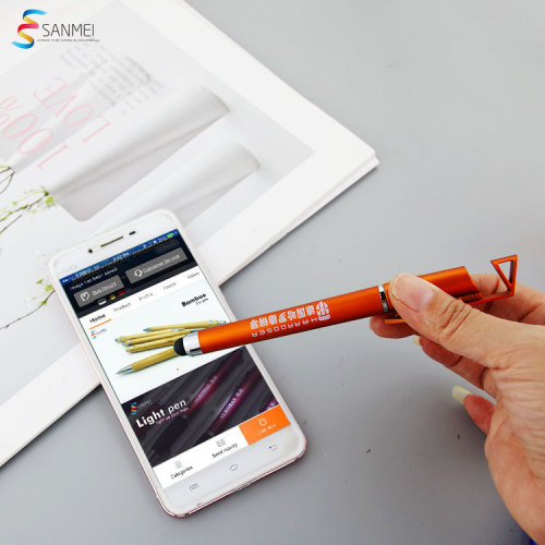 Cross-border multi-functional QR code neutral water pen wholesale mobile phone stand touch head advertising pen foreign trade gift promotion