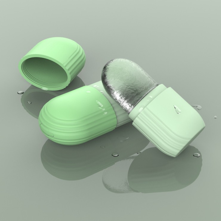 工厂新品美妆用品敷脸硅胶冰格便携式带面部按摩敷脸钻石硅胶冰格