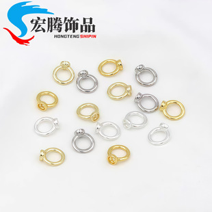 Color preserving 14K gold closing round buckle bead bracelet necklace connector diy jewelry accessories wholesale