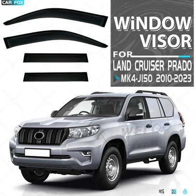 Rain shield – Window Visor - standard-packing-without-logo-4pcsprado-fj150mk4-j150-2010-2023plexiglasno-bright-stripsrain-shield