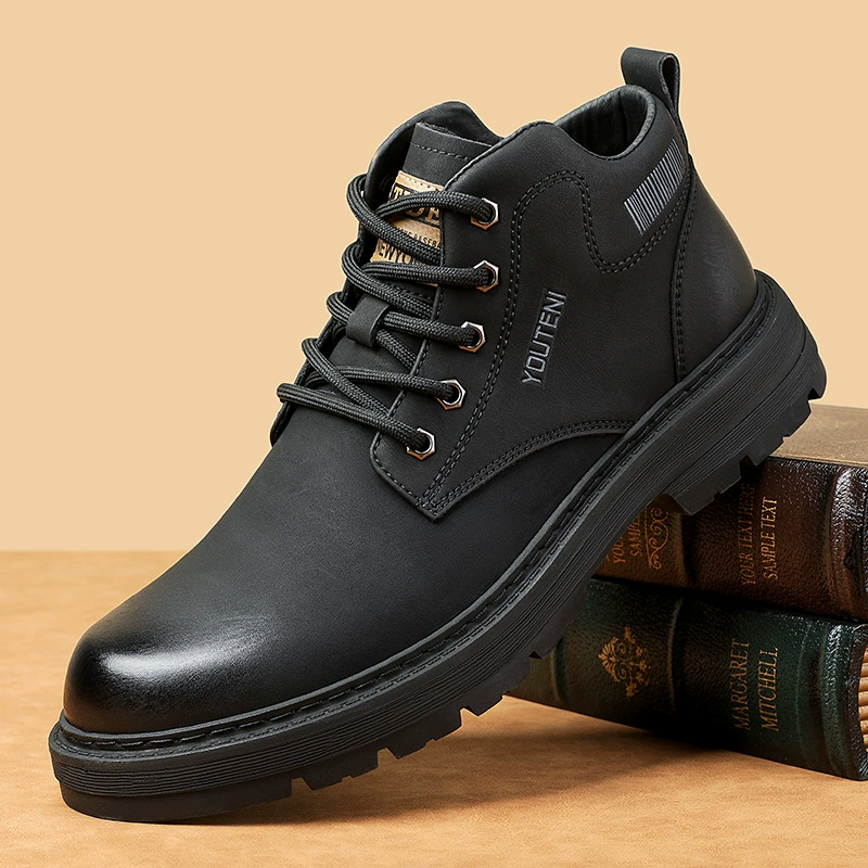 Мартенсы, мужские демисезонные модные универсальные low boots, обувь из кожи, натуральная кожа