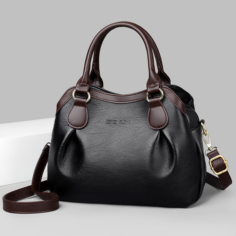 Bag women's bag 2024 New textured soft leather shoulder bag casual large capacity middle-aged mother bag women's handbag_voghion.com