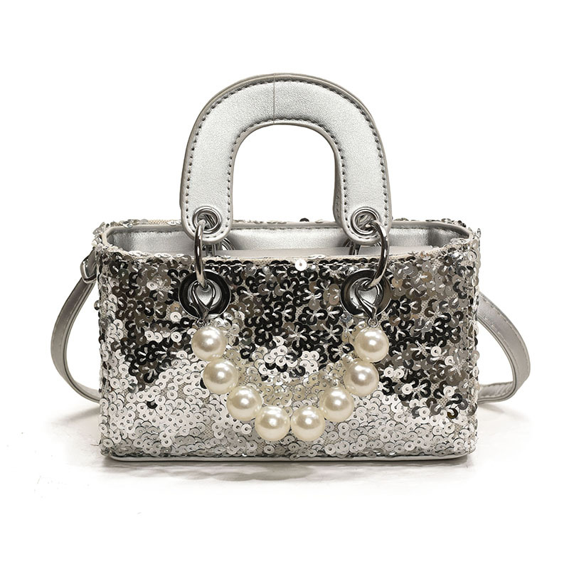 Moda coreana de sequillas niñas bolso de hombro dulce perla bolso de mano bebé nuevo mini bolso para niños