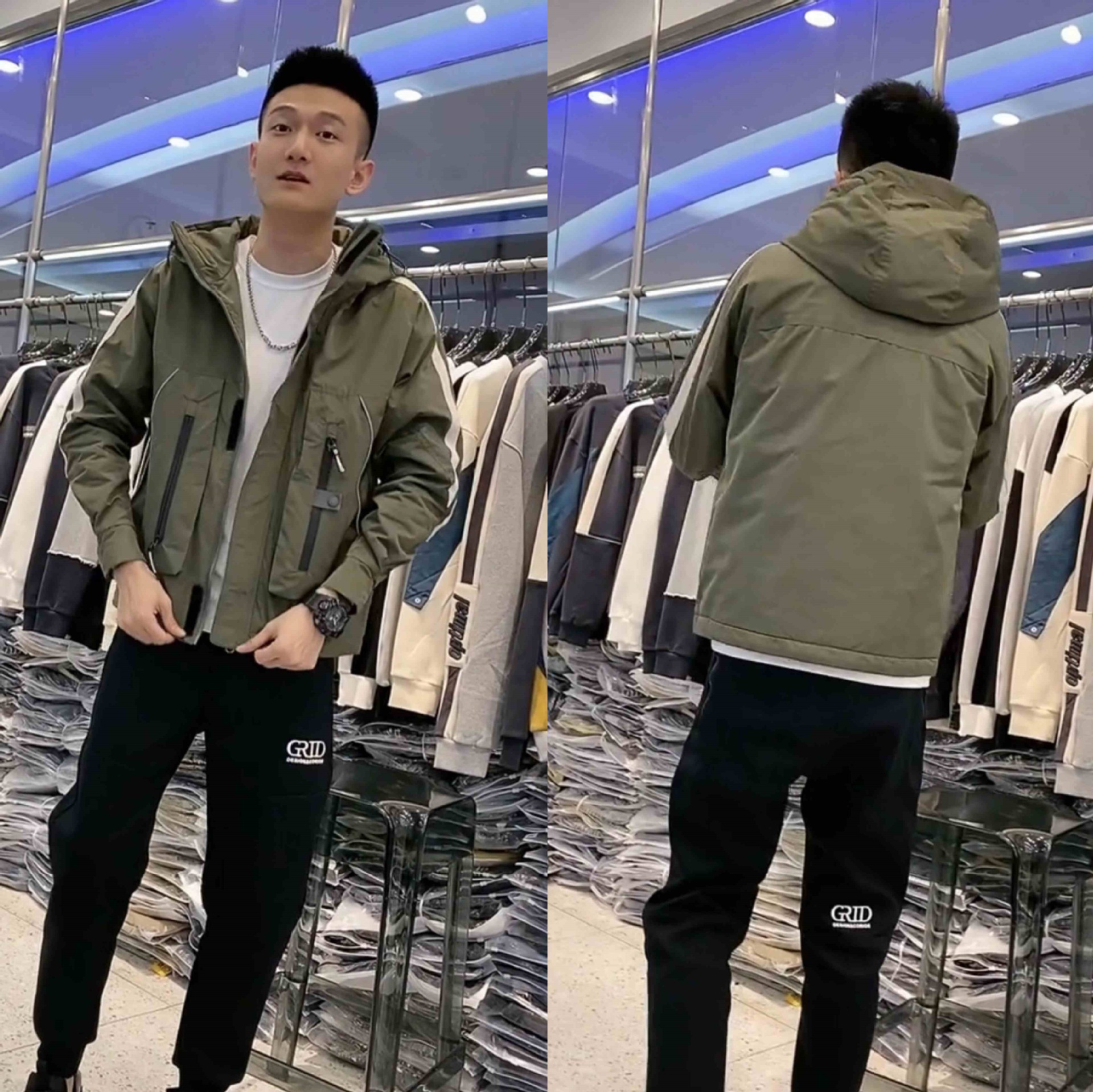 ActiveGo Spring Autumn Winter New Jacket Hooded Windbreaker Trendy Brand Casual Clothing Men's Coat Top Men_voghion.com