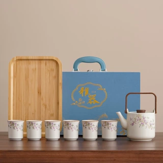 汝窑茶具套装家用轻奢高档陶瓷提梁壶组泡茶壶茶杯2025新款礼盒装