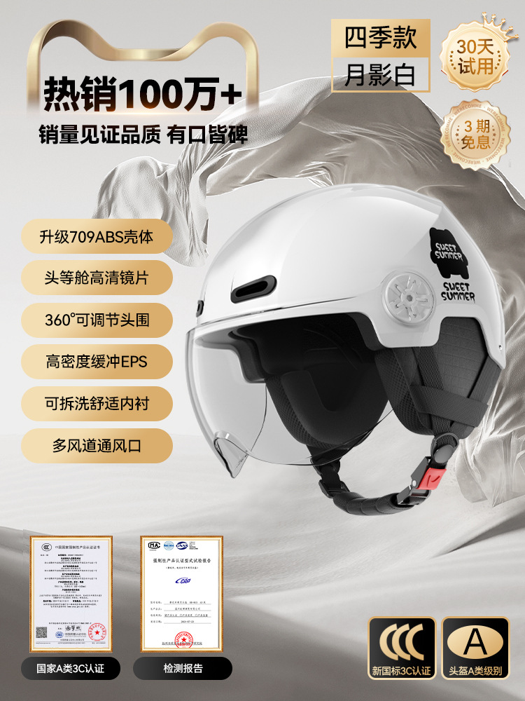 3C 문 섀도우 화이트 [HD 단렌즈] 사계절 탈부착형 귀 보호대