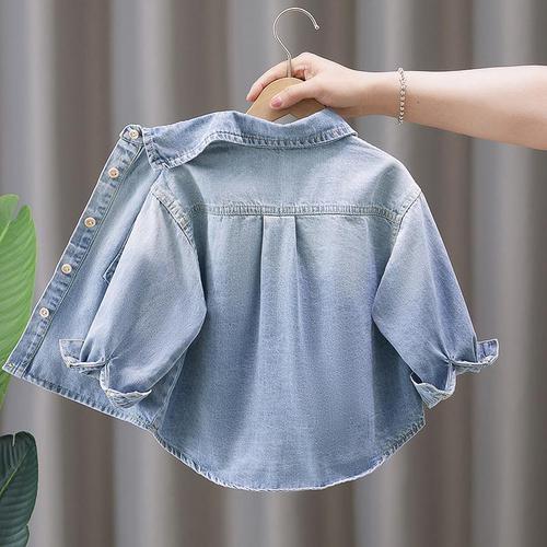 Boys' denim shirt  new style children's long-sleeved shirt spring and autumn loose-fitting fashionable trendy coat
