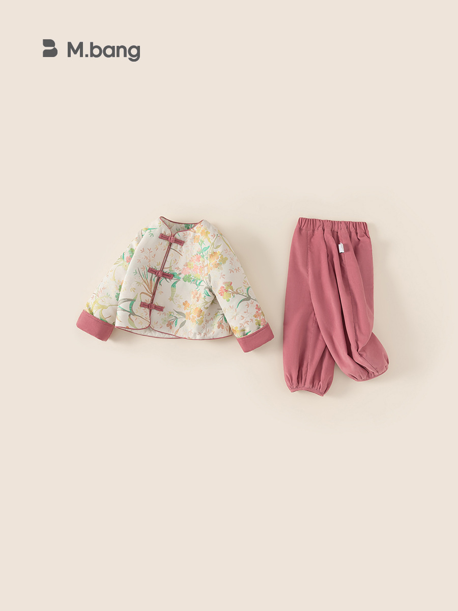 Yubao ropa infantil para niños set de vestidos chinos para niñas otoño y invierno nuevo estilo chino chaqueta de ropa Tang dos piezas set