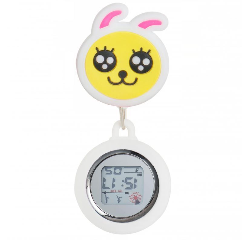 Reloj de enfermera de estiramiento multifuncional luminoso fuerte reloj colgante reloj electrónico digital retráctil de dibujos animados lindo clip cronómetro reloj de bolsillo