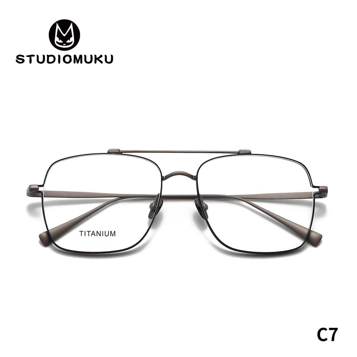 Gafas de madera STUDIOMUKU Marco de gafas de piloto Marco de gafas especial Marco de gafas retro pequeño y delgado