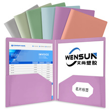 莫兰迪色防水双袋夹办公用学生档案文件资料合同PP文件收纳双袋夹