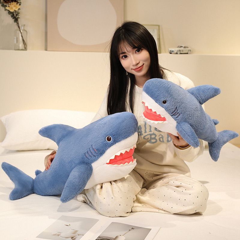 Almohada de tiburón de simulación transfronteriza juguete de peluche pierna de peluche para niños muñeca para dormir niño regalo de día regalo de acuario