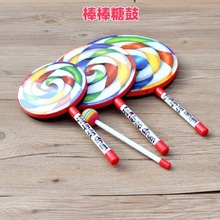 8寸棒棒糖鼓奥尔夫打击乐器儿童音乐幼儿园早教具6寸彩虹手鼓打鼓