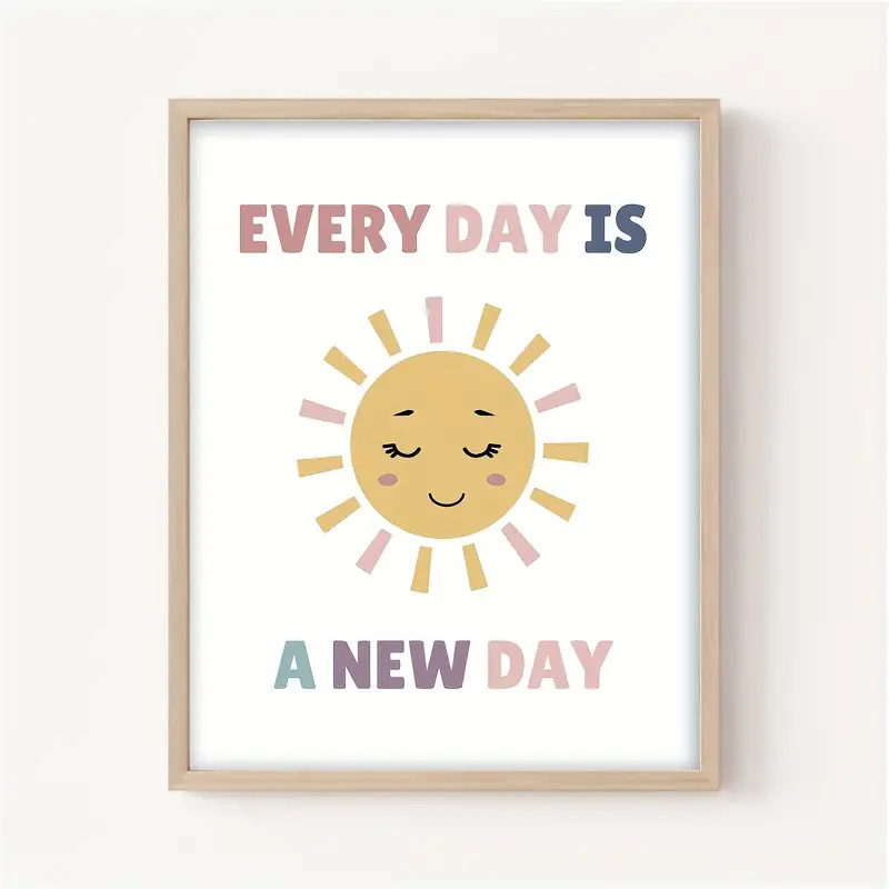 课堂励志墙画，励志海报 Smail.教室墙壁装饰主题，8*10 英寸无框