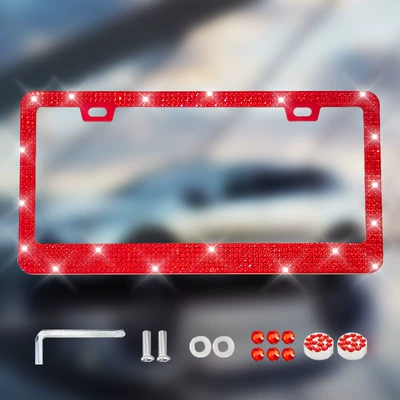 License plate holder/license plate holder Plate Frame Upper Narrow Lower - single-piece-red