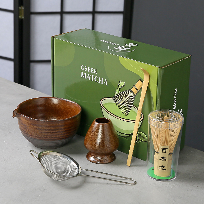 陶瓷抹茶套装点茶工具跨境抹茶碗茶筅套装日式打茶盏抹茶粉搅拌器|undefined