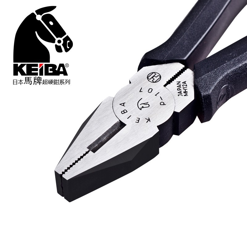 原装正品日本KEIBA马牌P-106/107/108钢丝钳电工平咀钳老虎钳