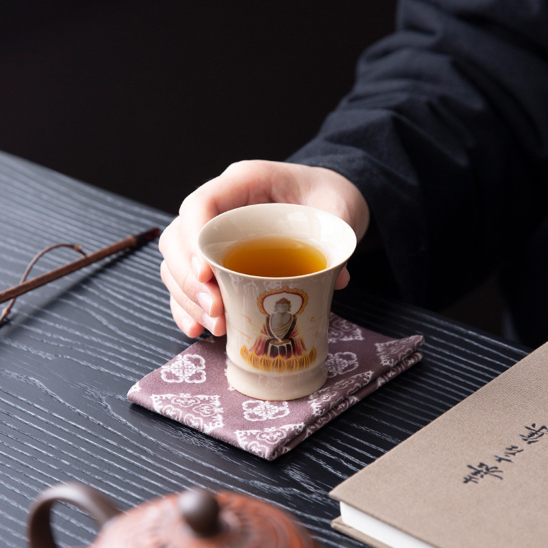 カップレトロ草木灰無相敦煌主人杯陶磁器家庭用工夫茶器個人お茶専用品茗|undefined