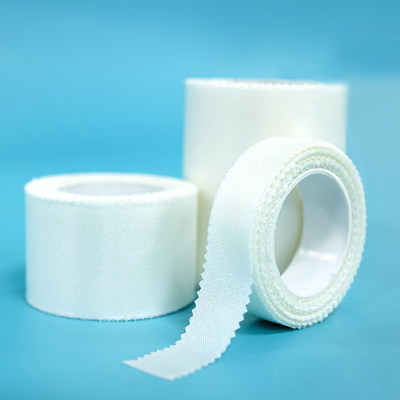弘生丝绸胶带白色肤色锯齿边医用透气粘性好易撕Silk tape 5cm*5m