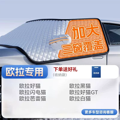 Car snow shield – Car Snow Shield Front Windshield - top-configuration-all-series-of-euler-true-three-windows-thickened-rubidium-iron-strong-magnetic-strapless-with-anti-theft-strip-and-gift-bag