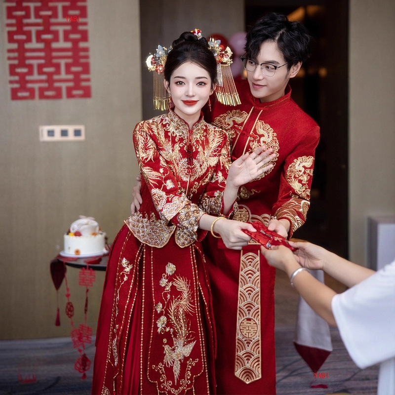 秀禾服2025年新款新娘结婚敬酒服小个子嫁衣中式婚服情侣出阁套装|undefined