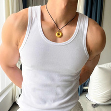 美式背心重磅粗螺纹紧身训练运动显肌肉健身打底坎肩男款无袖夏季