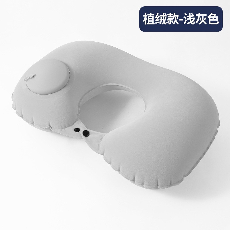 U-type [Velvet] Press the inflatable pillow-gray