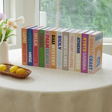 原创Travel Series仿真书模型彩色旅游系列假书咖啡桌装饰书摆件