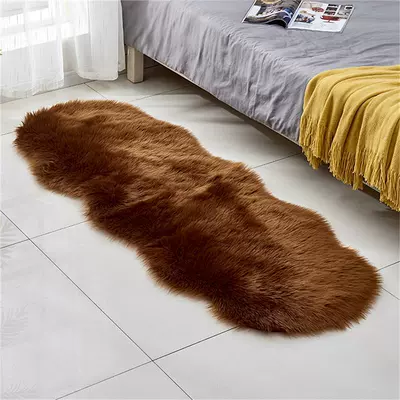 Plush Carpet European-style Floor Avtomobil döşəmə paspasları - coffee-60x-90cm-two-round