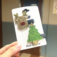 Christmas hairpins Japanese and Korean cute elk Santa Claus Christmas tree Christmas stockings selling cute little clips wholesale