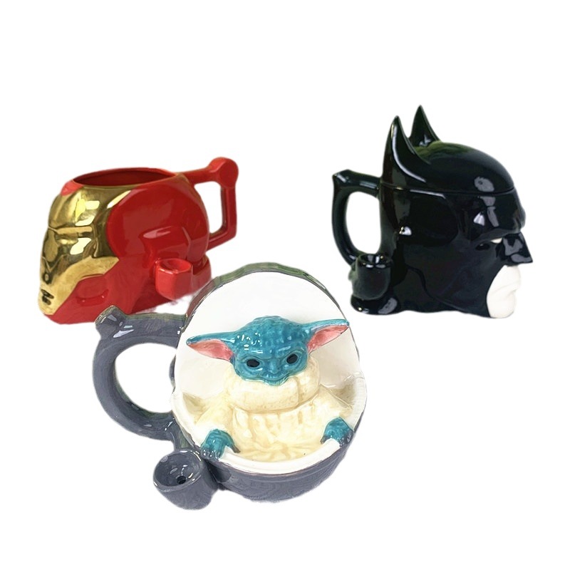 Taza de Cerámica de la Serie Marvel, Avengers, Star Wars, Iron Man, Batman, Yoda
