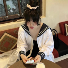 现货 海军领宽松衬衫外套女2025春韩系ins设计感休闲上衣freck*e