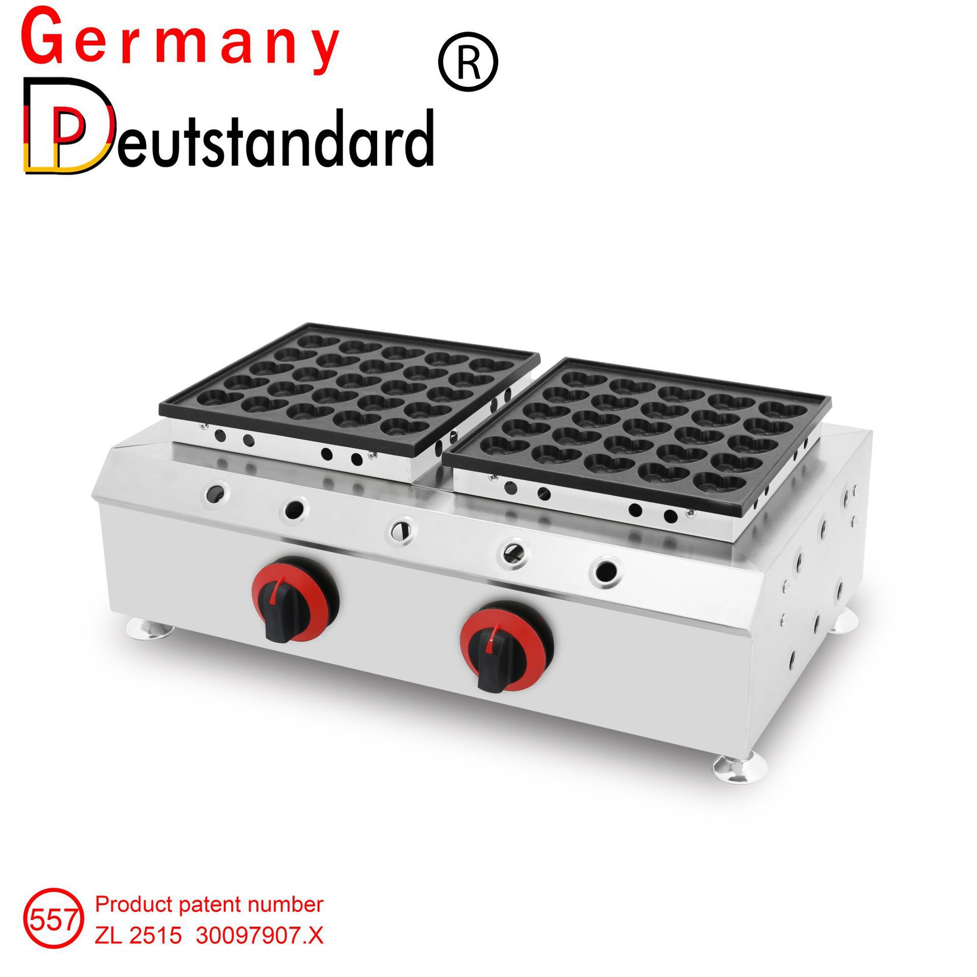 新款商用燃气心形松饼机 50孔铜锣烧机 心形烧华夫机烤饼机np557