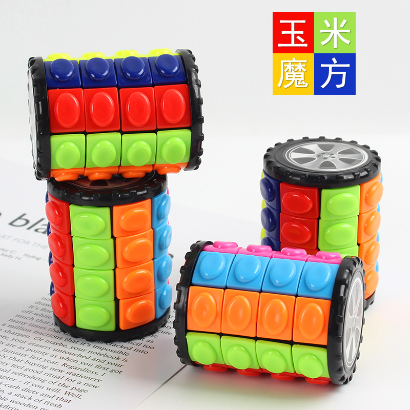 Suministro de maíz en caliente transfronterizo Cubo de Rubik polea suave para niños en movimiento especial Cubo de Rubik rueda de estudiante juguete giratorio
