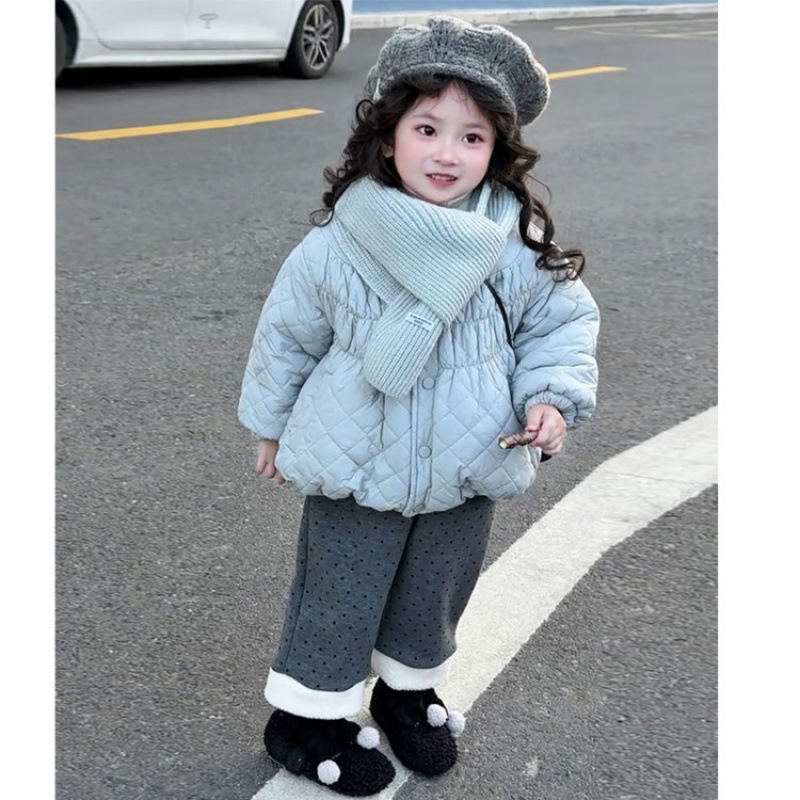 Capa de algodón de niñas 2025, ropa de invierno, nueva chaqueta de algodón para bebés de niñas, ropa de algodón para niños de invierno, chaqueta gruesa, moda