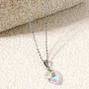 Marine necklace stainless steel, crystal heart shaped, sweater heart-shaped, European style