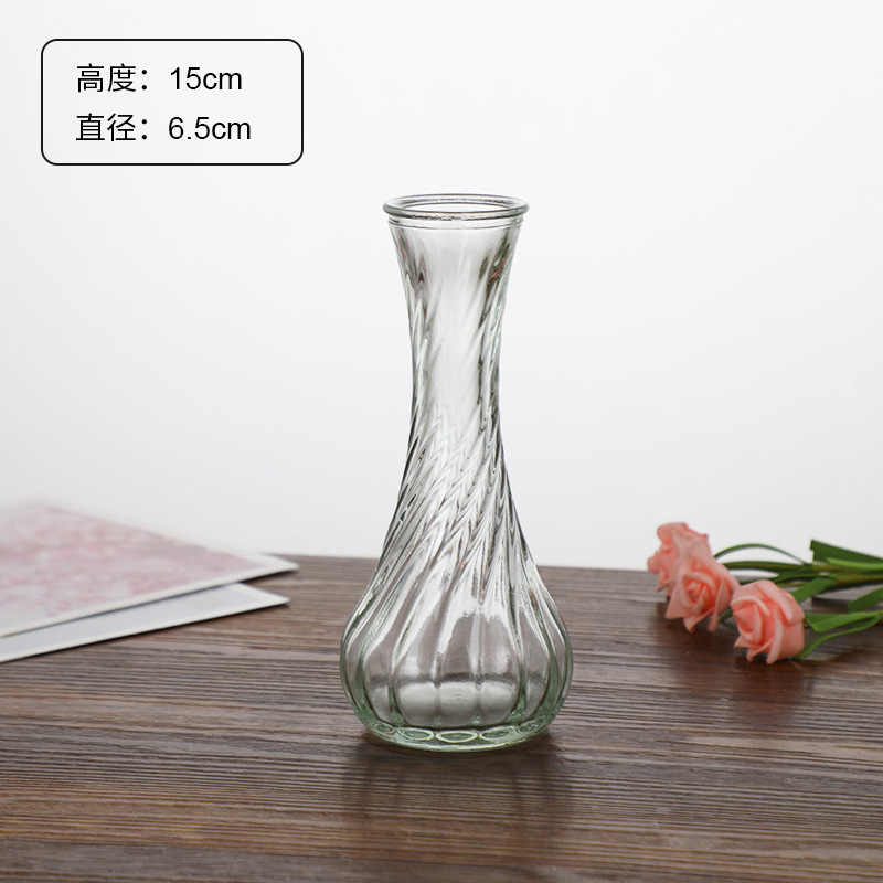 Estilo Europeo Retro Luz de lujo de cristal alivio pequeño florero de agua transparente florero decoración del hogar mini florero