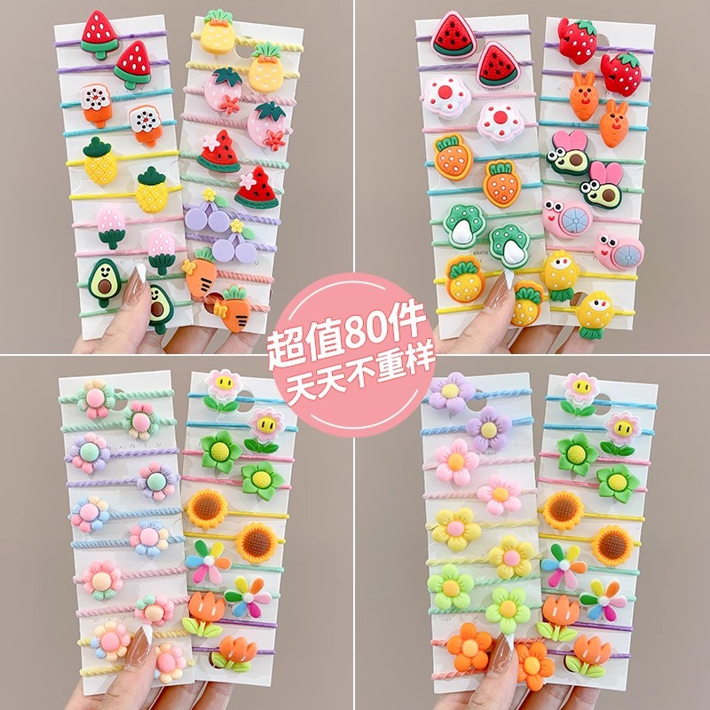 Cuerda del lazo del pelo del bebé tocado de los niños banda de pelo del pulgar cuerda del pelo del bebé niña no duele el pelo banda de goma accesorios para el cabello Niña