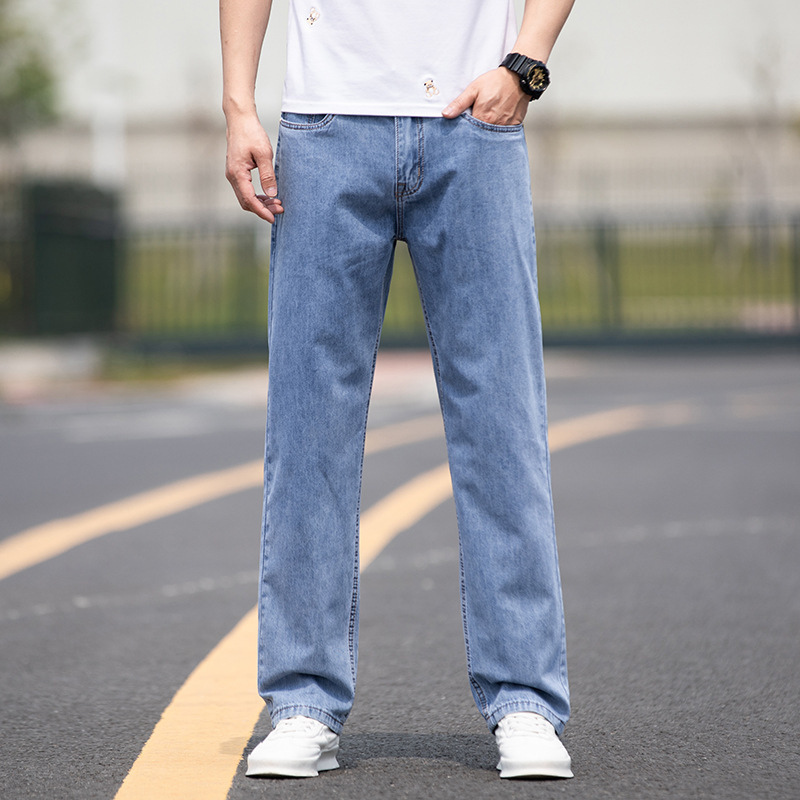 Soft Jeans Men's 2025 Trendy Brand Loose Straight Casual Large Size Pants Trendy Fat Men's Business Pants Soft Jeans Men's 2025 Trendy Brand Loose Straight Casual Large Size Pants Trendy Fat Men's Business Pants