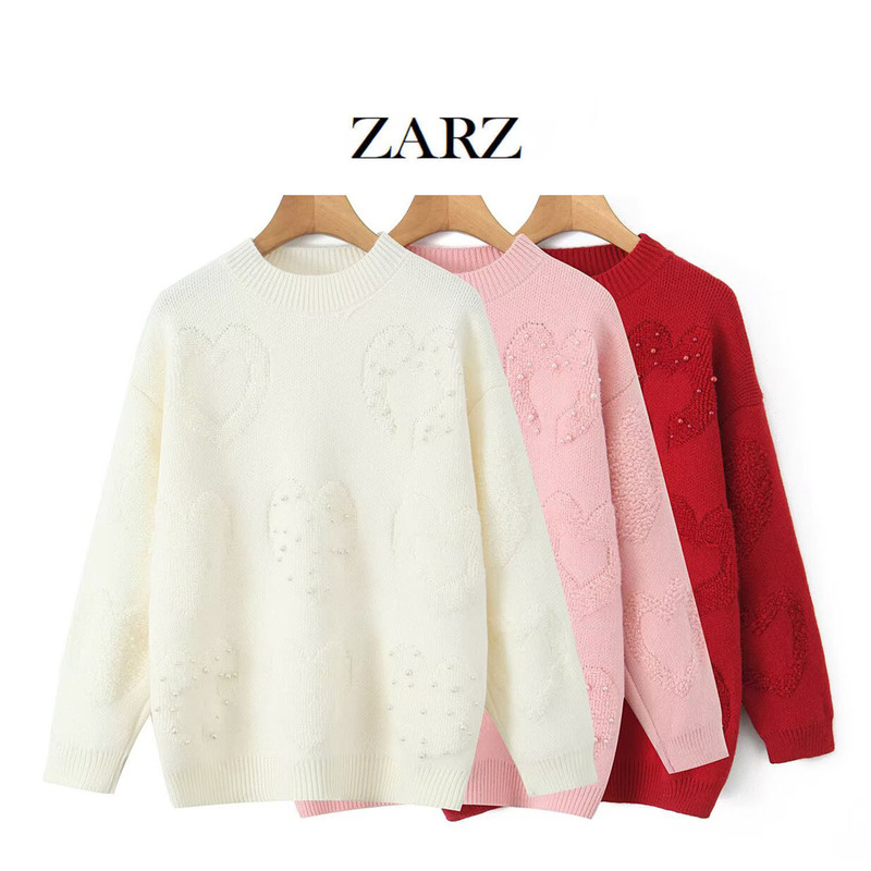 ZARZは欧米風の新しい女装の経典のファッションの金を自作して珠の愛のジャカードのプルオーバーのセーターを予約します。|undefined