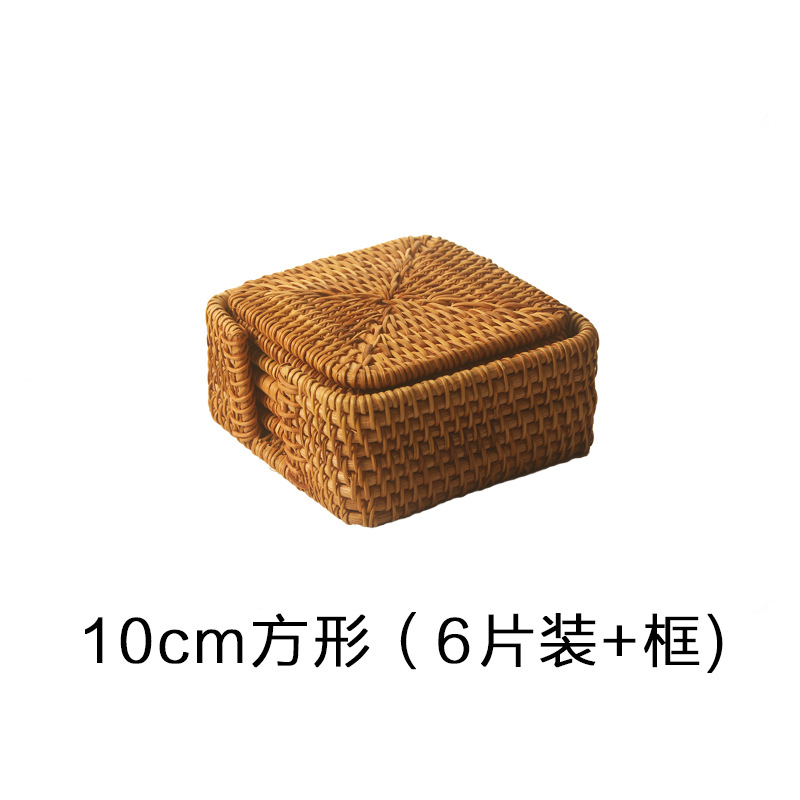 Tejido de caña artesanal almohadilla de taza de té tejido almohadilla de comedor creativa almohadilla de mesa almohadilla de platos almohadilla de aislamiento de calor