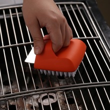 二合一不锈钢烧烤网清洁刷子带铲刃 铲污垢刷网 烤炉烤网清洁刷