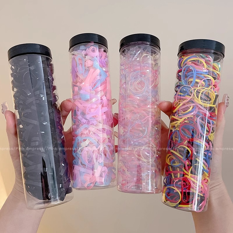 Banda de goma pequeña engrosamiento del cabello femenino engrosamiento banda de cabello desechable alta elástico durable anillo de goma negro cabeza cuerda adulto